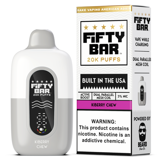 Kiberry Chew – Fifty Bar White Series | 20K Puffs